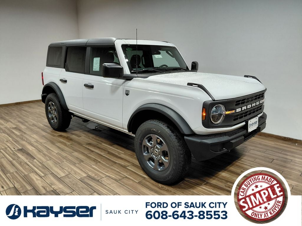 2026 Ford Bronco Big Bend in Oxford White — front three-quarter view