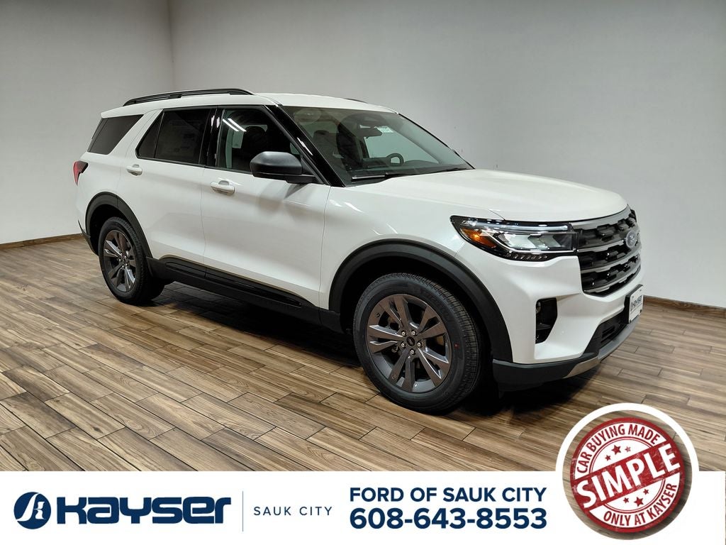 2026 Ford Explorer Active in White Metallic — front three-quarter view