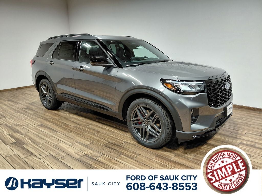 2026 Ford Explorer ST in Carbonized Gray Metallic — front three-quarter view