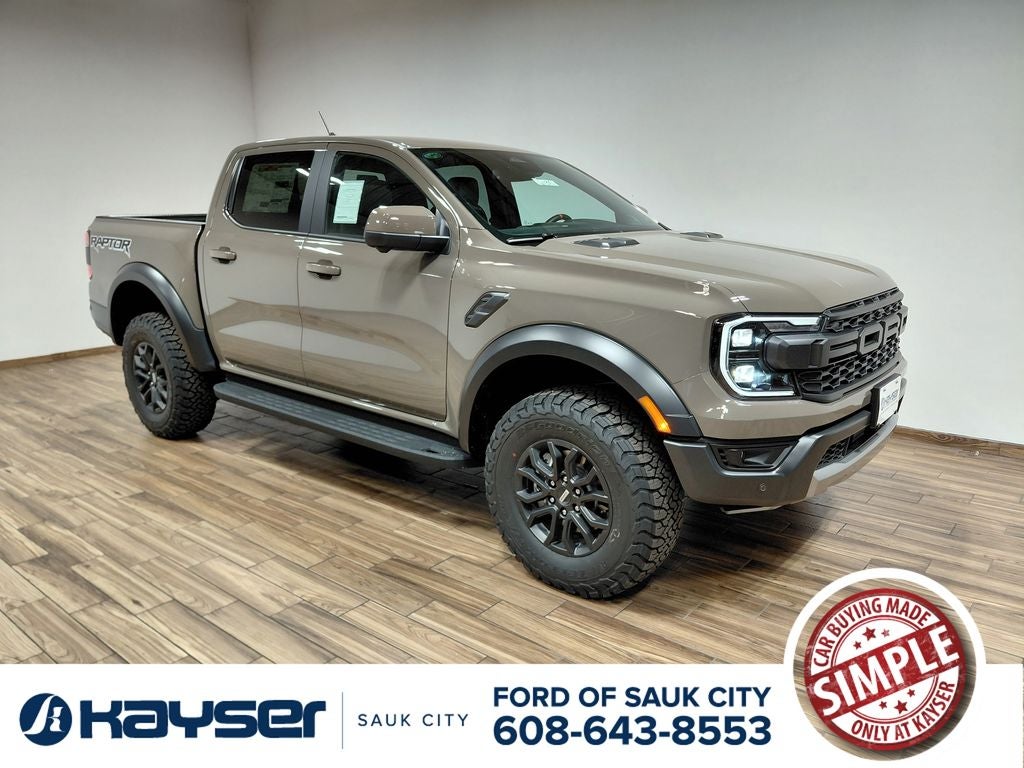 2026 Ford Ranger Raptor in Gray — front three-quarter view
