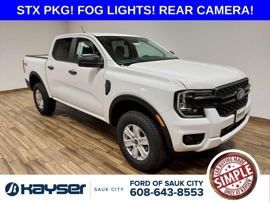 2025 Ford Ranger XL in Oxford White — front three-quarter view