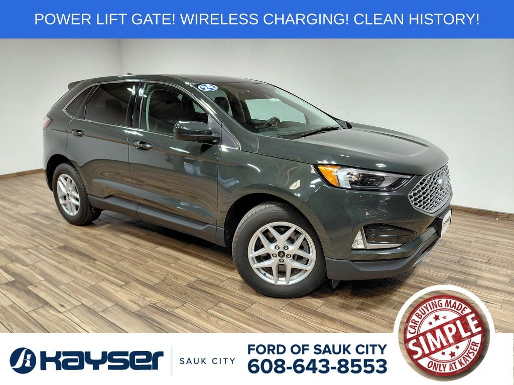 2024 Ford Edge SEL in Green Metallic — front three-quarter view